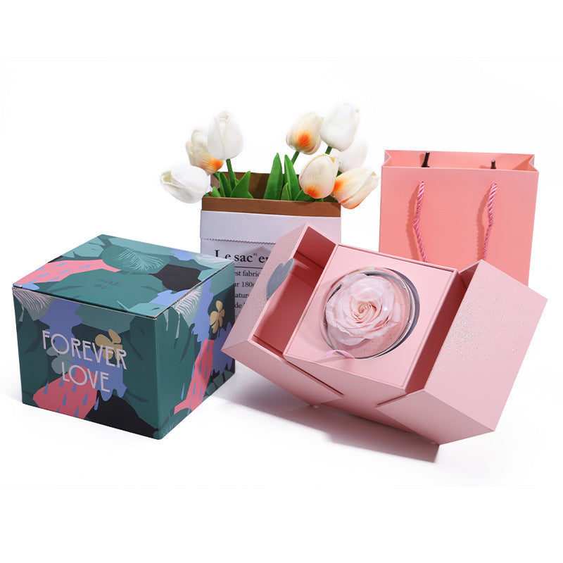 Boîte à bijoux avec rose éternelle