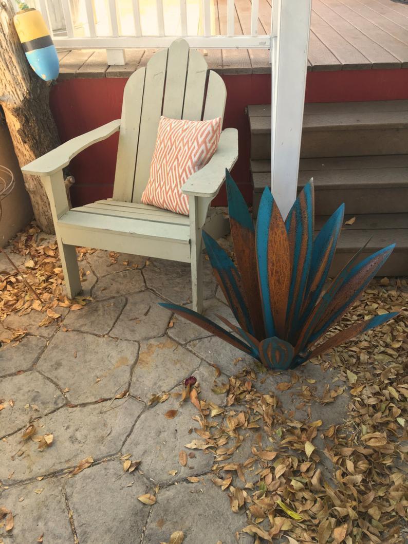 Agave décoratif en métal, 27 cm