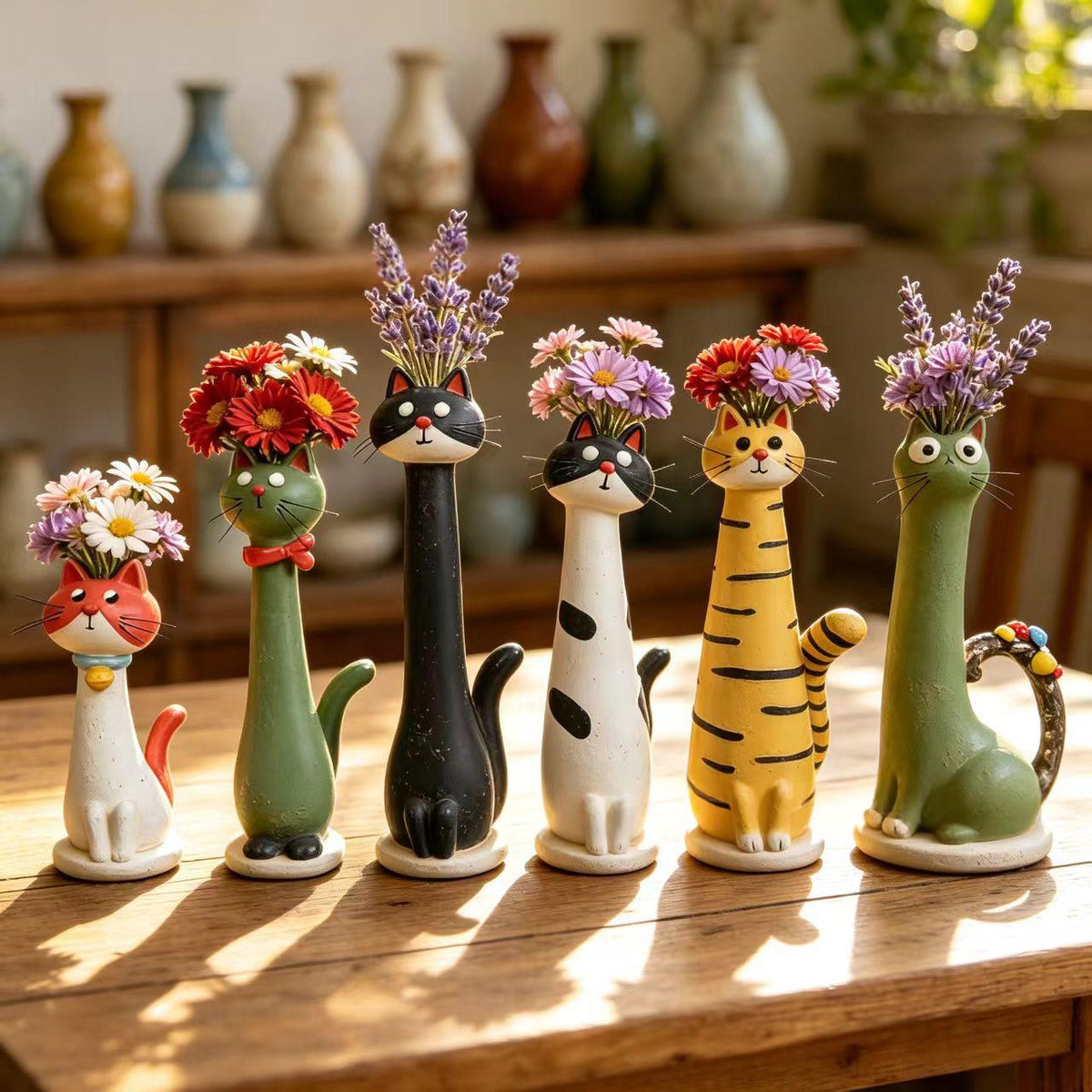 Petit vase chat ou chien en résine