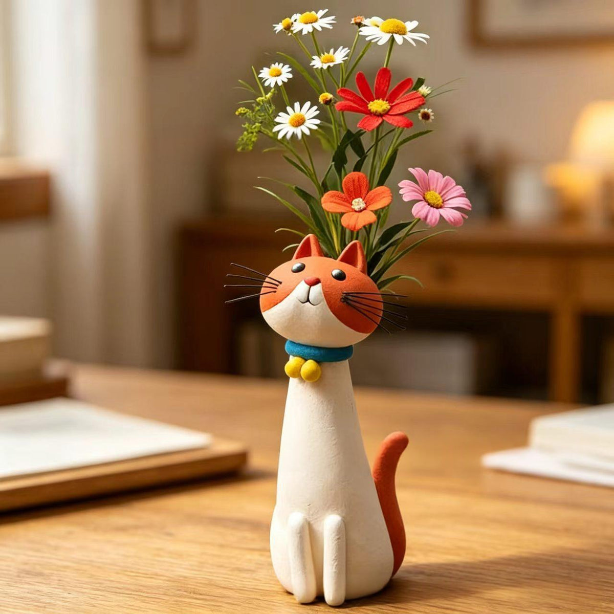 Petit vase chat ou chien en résine