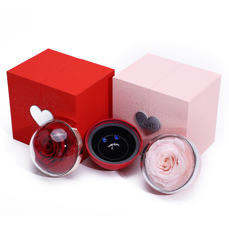 Boîte à bijoux avec rose éternelle