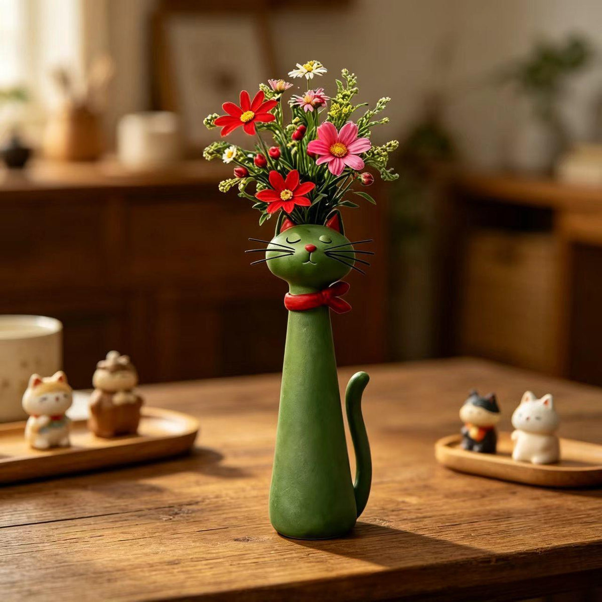 Petit vase chat ou chien en résine